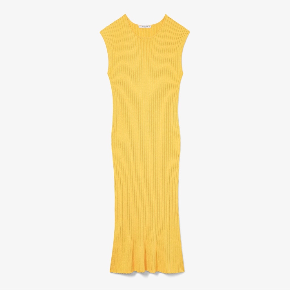 MM LaFleur Dylan Slinky Knit Dress Tuscan Yellow Size Small